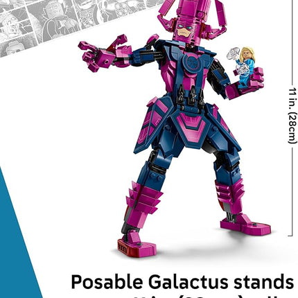 LEGO Marvel Fantastic Four vs. Galactus Construction Figure - Super Hero Building Toy - 4 Minifigures, Including The Thing, Invisible Woman and Human Torch - Gift for Kids, Boys and Girls, 9+ 76316