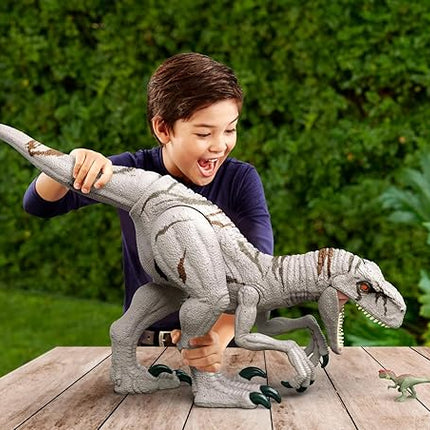 Mattel Jurassic World Super Colossal Atrociraptor Action Figure, 3-foot Long Dinosaur Toy with Eating Feature