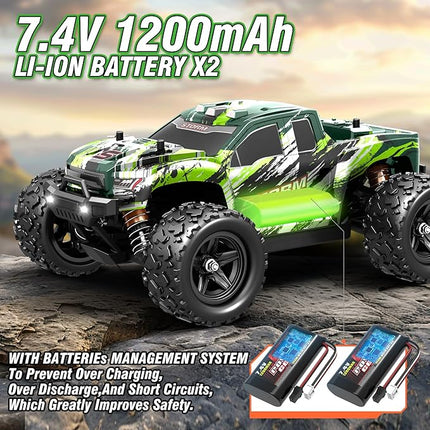 1:18 All Terrain RC Car for Adults & Boys (18305), 4WD Off-Road RC Truck High Speed Fast 40+ KPH, 4X4 Waterproof Remote Control Car with 2 Rechargeable Batteries