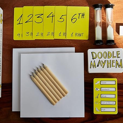 Doodle Mayhem: A Hilarous and Frantically Fast Drawing Game - Party Game - Family Games for Adults, Teens, Kids