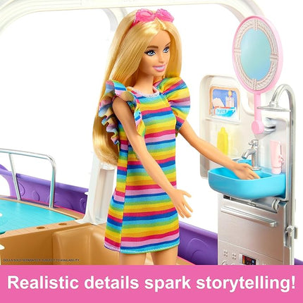 Barbie Dream Boat Playset with 20+ Ocean-Themed Accessories Sized to Fashion Dolls Including Pool, Slide & Dolphin