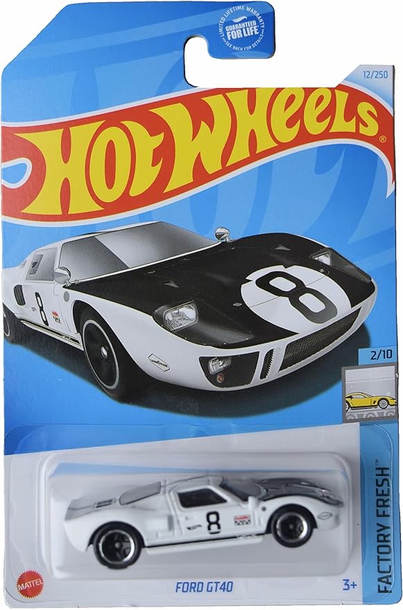 Mattel Hot Wheels Ford GT40, Factory Fresh 2/10 [White] 12/250