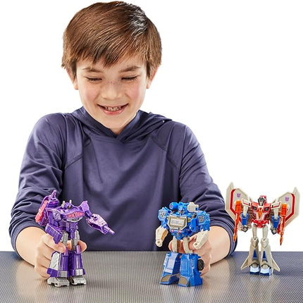 Transformers Decepticon Commander 3-Pack of 5-Inch Robot Action Figures for Boys and Girls, Starscream, Shockwave & Soundwave, Interactive Toys for Kids Ages 6 and Up (Amazon Exclusive)