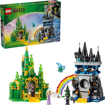 LEGO Wicked Emerald City & Kiamo Ko Castle Building Toy - Elphaba & Glinda Toy Figures, 2 Buildable Playsets, & Flying Monkey Minifigure for Kids, Ages 9+ - Wicked Merch Gift for Girls & Boys - 75689