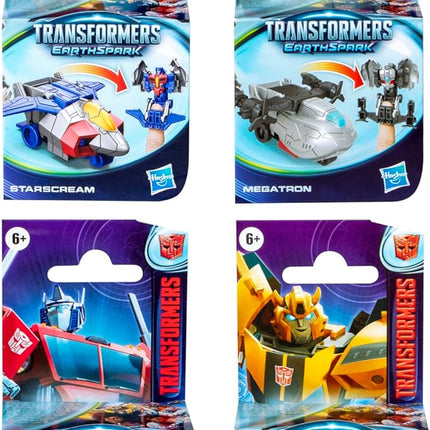 Transformers EarthSpark Tacticon Bundle, Set of 4 Mini Robot Action Figures, Converts in 1 Step, Interactive Fidget Toys for Boys and Girls Ages 6 and Up (Amazon Exclusive)