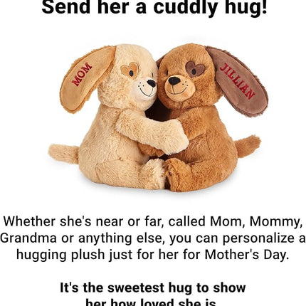 Let's Make Memories Personalized Hugging Plush Puppies - Dog Stuffed Animal - Puppy Love - for Couples - for Him - for Her