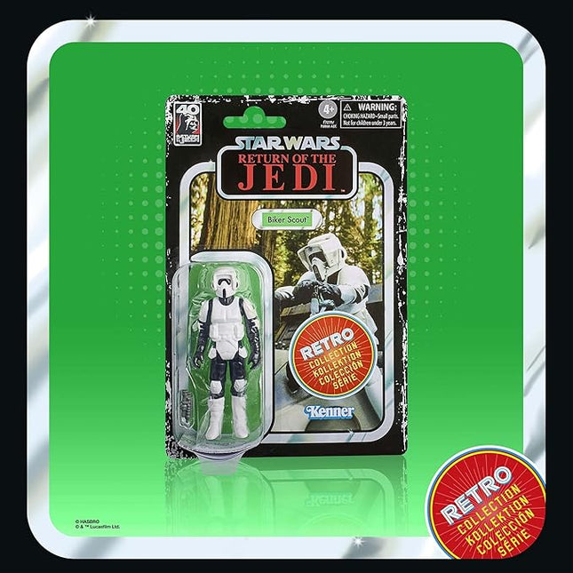 STAR WARS Retro Collection Biker Scout, Return of The Jedi 3.75-Inch Collectible Action Figures, Ages 4 and Up