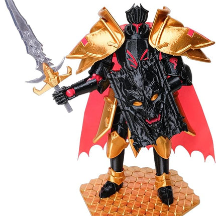 (Assembly Completed) Dummy 13 Titans Action Figure, 9 inches, Strong Magnetic Accessories, 8 in 1, 3D Printed Robot Multi-Jointed Movable, 9 inches Black Knight（Dark Gold）