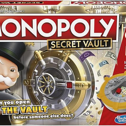 Monopoly Secret Vault Board Game for Kids Ages 8 and Up, Family Board Game for 2-6 Players, Includes Vault