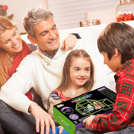 SpringFlower 100 PCS Glow in The Dark Fort Building Kit for Kids,Educational Gift for 3 4 5 6 7 8 9 10 11 12 Years Old Boys and Girls,STEM Construction Toys