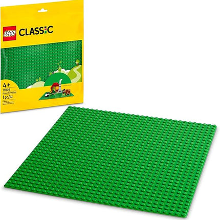 LEGO Classic Green Baseplate, Square 32x32 Stud Foundation to Build, Play, and Display Brick Creations, Great for Grassy Nature Landscapes, 11023