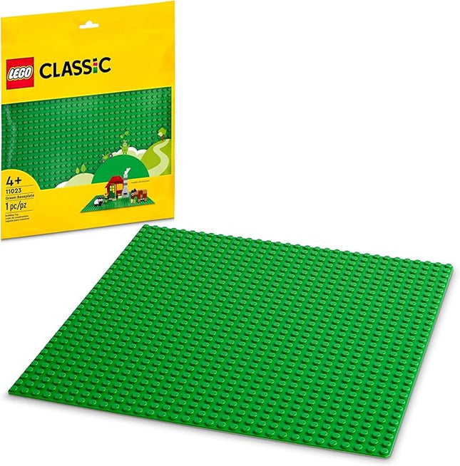 LEGO Classic Green Baseplate, Square 32x32 Stud Foundation to Build, Play, and Display Brick Creations, Great for Grassy Nature Landscapes, 11023
