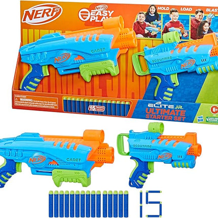 Nerf Elite Junior Ultimate Starter Set, 2 Blasters, 15 Nerf Elite Darts