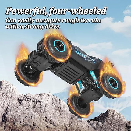 Remote Control Truck, 28cm Remote Control Car Off-Road for Boy with Spray & Light for Kids Age 4-7 8-12, 2.4Ghz All Terrain Electric RC Car Toy Gifts for Kids
