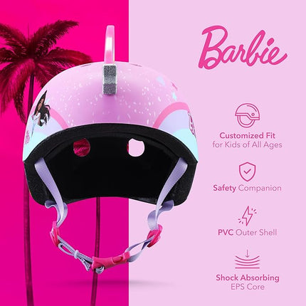 Barbie Helmet for Kids, Boys and Girls, Ideal Safety for Cycling, Skateboarding, Scooters, Adjustable Fit, Safety Helmet for Kids, Bike Helmet for Kids, Ages 5+