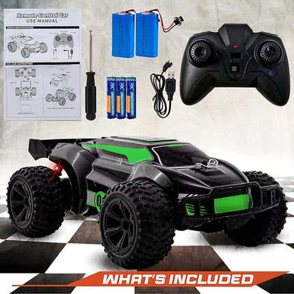Offroad Remote Control Car for Boys 1:20 - High Speed RC Car for Teens, 20km/h Fast With LED Light, 2 Rechargeable 1000mAh Batteries - All Terrain Gift for Boys