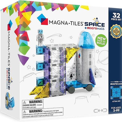 MAGNA-TILES Space 32-Piece Magnetic Construction Set, The Original Magnetic Building Brand