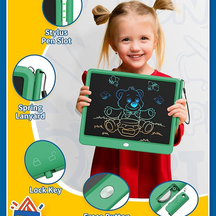 TEKFUN LCD Writing Tablet for Kids, 12inch Large Doodle Board Erasable Drawing Board, Zero Mess Coloring Travel Car Trip Toys for Toddler, Kids Birthday for Age 3-10 Boys & Girls