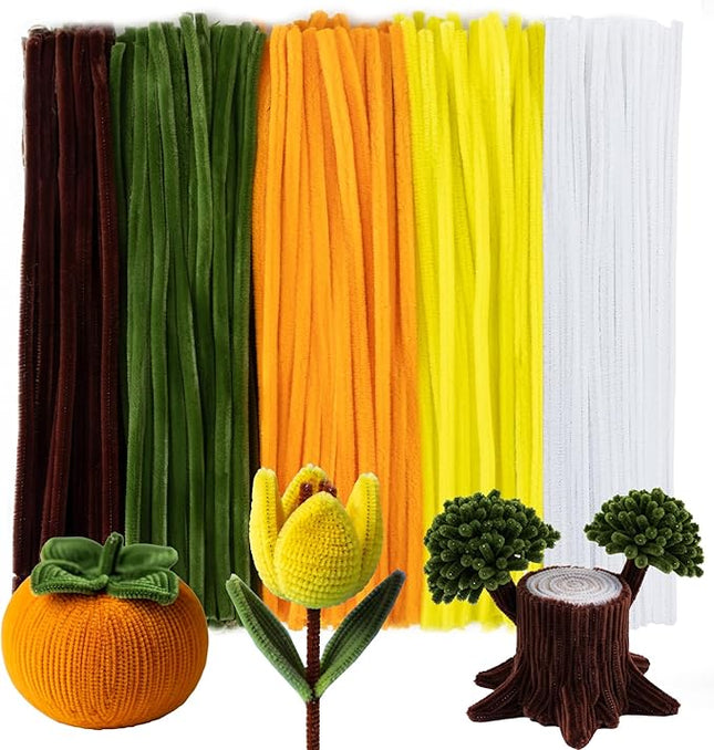 Caydo 200 Pieces Yellow Pipe Cleaners Craft Chenille Stems for DIY Art Creative Crafts Party Valentine's Day Decorations (12 Inch x 6 mm)