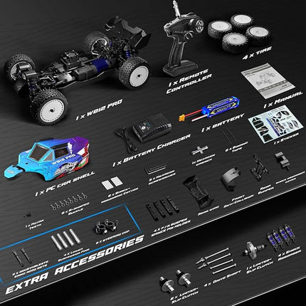 1:12 Brushless RC Cars for Adults,Max 50mph Hobby Electric Off-Road Buggy,4WD Racing RC Truck with 3S Batteries,25W Fast Charging,RTR 4X4 Remote Control Cars
