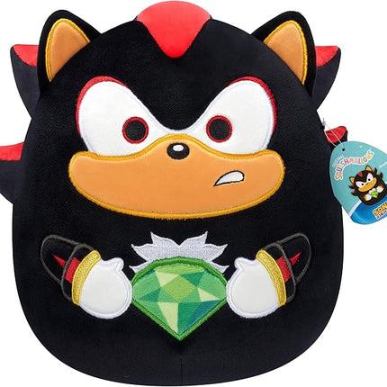 Squishmallows Original 14in “Sonic The Hedgehog” Shadow Holding Green Emerald Plush (Large)