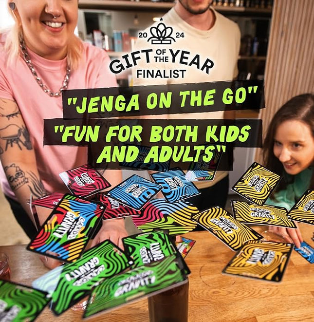 Cards vs Gravity: Ultimate Stacking & Balancing Card Game | Waterproof Board Game for Family Fun, Holidays & Game Nights | 2-4 Players