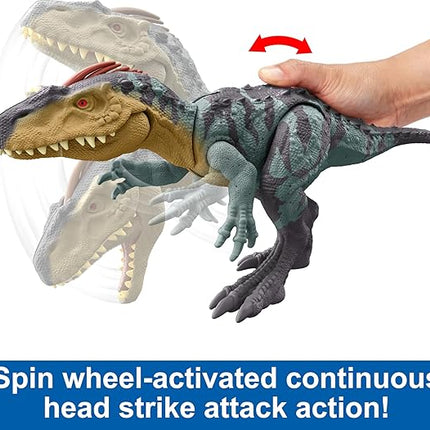 Mattel Jurassic World Gigantic Trackers Action Figure, Neovenator Dinosaur Toy with Attack Chomp, Evolving Head Crest & Digital Play