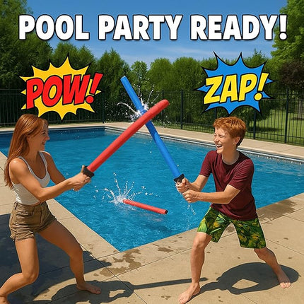Liberty Imports 29-Inch Pool Noodles Foam Saber Toy Light Swords - Kids Bulk Party Favors - Ideal for Pools, Backyard, Summer Outdoors Play (6 Pack)
