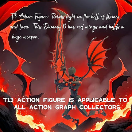 Titan 13 Action Figures,(2Pack) Assembly Completed Dummy 13 Action Figures, Lucky T13 Action Figure, T13 Action Figure 3D Printed Multi-Jointed Movable, Green and Red Sickle