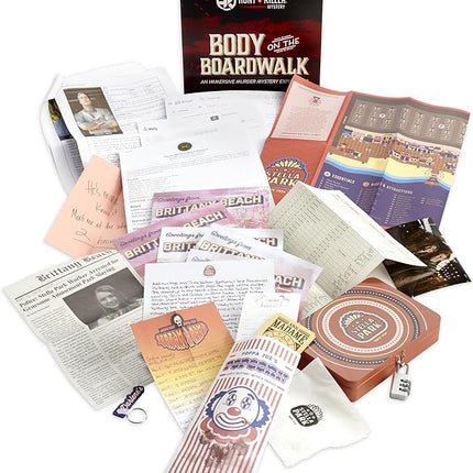 Hunt A Killer: Body On The Boardwalk, Catch the Amusement Park Killer, Interactive Unsolved Mysteries Game, Mystery Box for Game Night, Murder Mysteries Card, Puzzle & Board Games, For Ages 14 and up