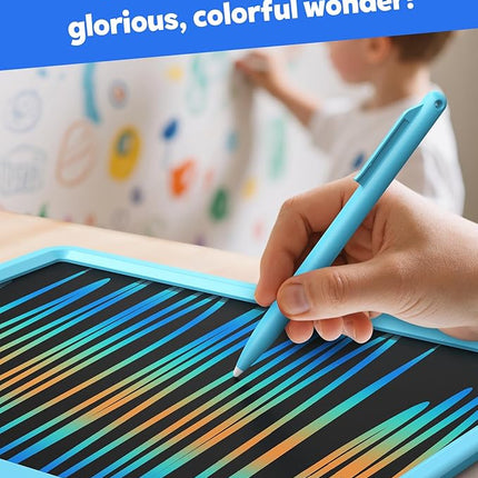 TEKFUN LCD Writing Tablet for Kids Boys Toys, 12 Inch Erasable Doodle Board Colorful Doodle Pad, Mess Free Coloring Board Games Toys Gifts for Toddlers Boys Adults (Blue)