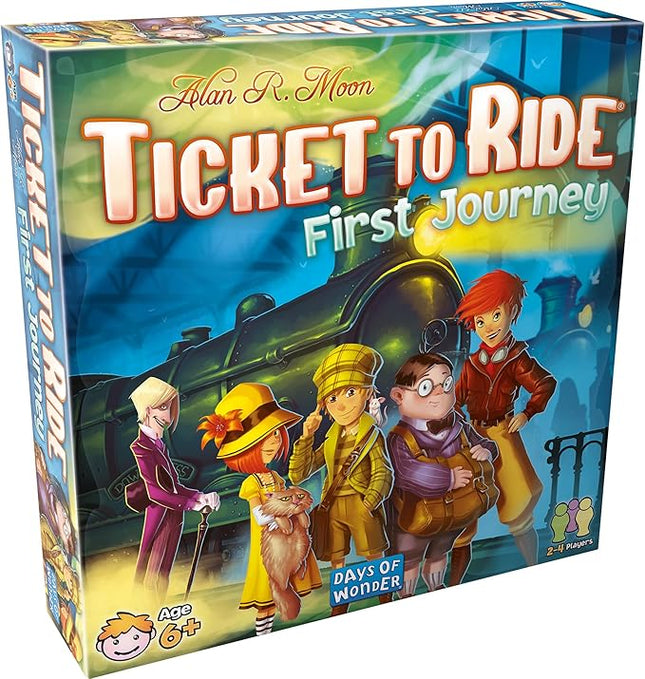 Asmodee Ticket to Ride First Journey Board Game - Fun and Easy for Young Explorers! Train Strategy Game, Family Game for Kids & Adults, Ages 6+, 2-4 Players, 15-30 Min Playtime