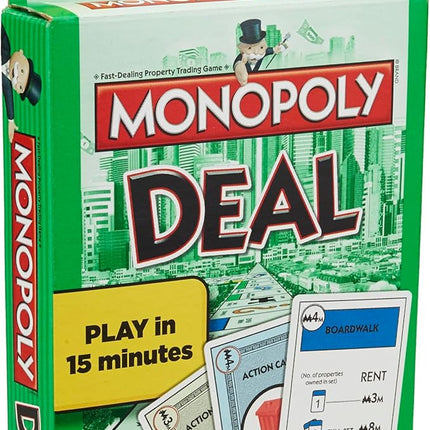 Monopoly Deal Card Game | Quick-Playing Card Game | Fun Games for Families and Kids | Ages 8 and Up | 2 to 5 Players | 15 Mins. | Travel Games