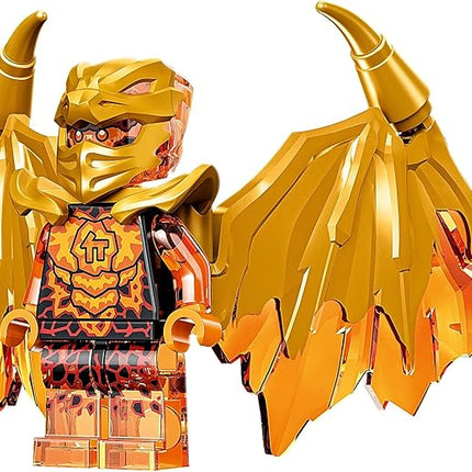 LEGO NINJAGO Crystalized Minifigure - Cole (Golden Dragon) with Wings and Gold Fire Sword