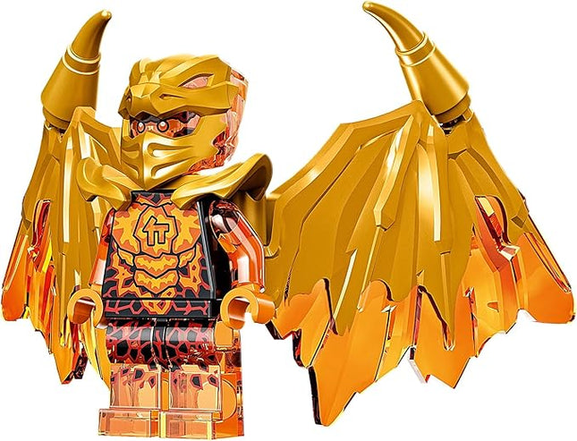 LEGO NINJAGO Crystalized Minifigure - Cole (Golden Dragon) with Wings and Gold Fire Sword