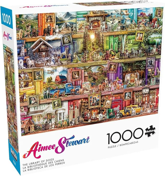 Buffalo Games - Aimee Stewart - The Library of Dogs - 1000 Piece Jigsaw Puzzle for Adults -Challenging Puzzle Perfect for Game Nights - Finished Size is 26.75 x 19.75
