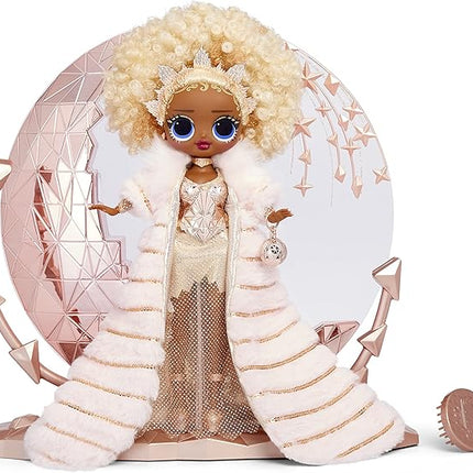 L.O.L. Surprise! Holiday OMG 2021 Collector NYE Queen Fashion Doll with Gold Fashions, Accessories, New Year's Celebration Outfit, Light Up Stand– Gift for Kids & Collectors, Toys Girls Ages 4 5 6 7+