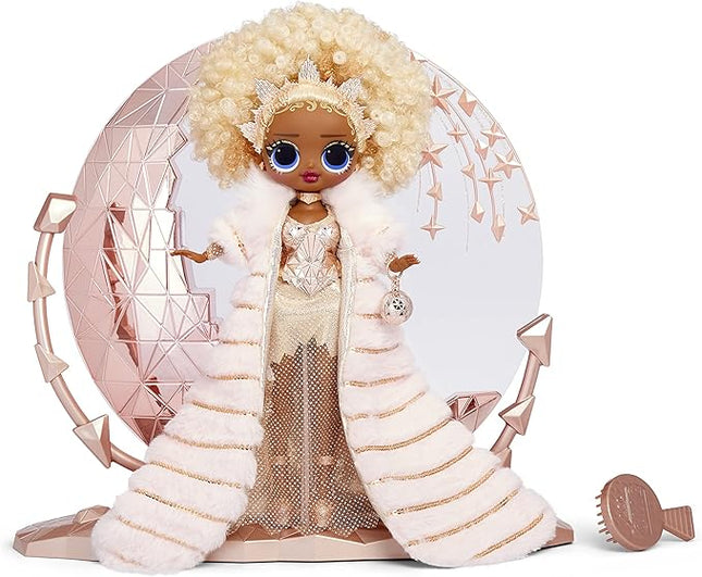 L.O.L. Surprise! Holiday OMG 2021 Collector NYE Queen Fashion Doll with Gold Fashions, Accessories, New Year's Celebration Outfit, Light Up Stand– Gift for Kids & Collectors, Toys Girls Ages 4 5 6 7+