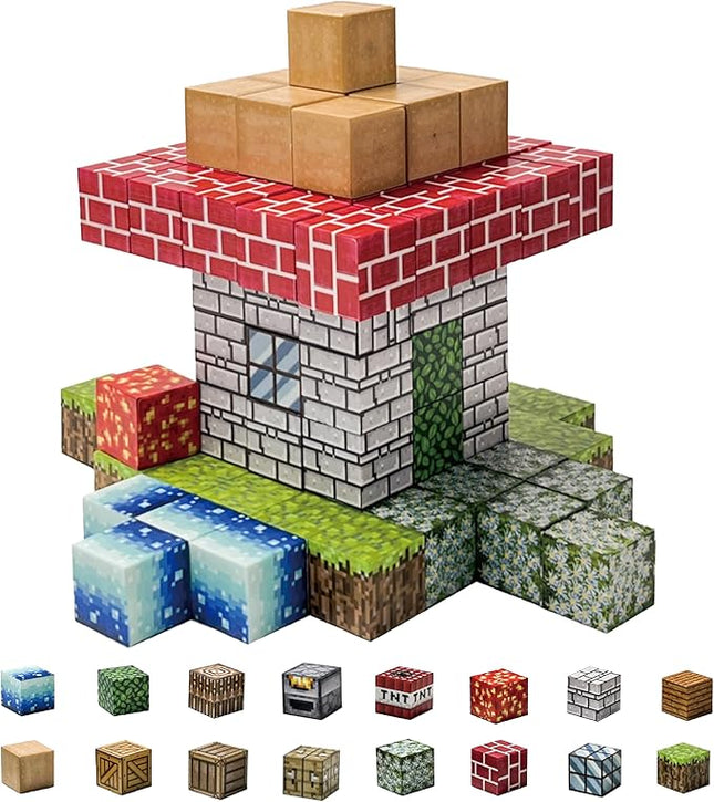 Magnetic Blocks - 70PCS Build Mine Magnet World Set, Educational Magnetic Tiles Building Toys for Boys & Girls, STEM Sensory Toys for Toddlers Kids Age 3+, Start Set