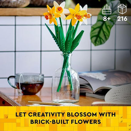 LEGO Daffodils - Building Toy for Kids, Girls and Boys, Ages 8+ - Birthday Gift for Kids - Artificial Daffodil for Bedroom Decor and Display - 40747