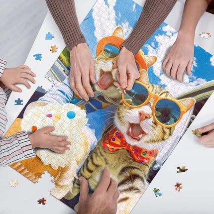 1000 Pieces Jigsaw Puzzles for Adults and Teens and Kids Family Happy Time Cats' Selfie