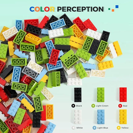 2x4 Bricks Bulk 500 Piece Classic Building Bricks and 1 Gray Baseplate, 2x4 Blocks Bulk Creative Building Toys, Blocks Bulk for Kids Ages 6+, 6 Colors(Samll Bricks, 1.25x0.62x0.47 in)