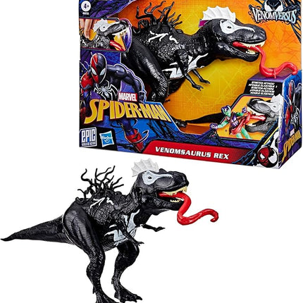 SPIDER-MAN Marvel Epic World of Action VenomVersus Venomsaurus Rex 16-Inch (40cm) Action Figure with Dino Chomp Action, Super Hero Toys for Kids Ages 4+