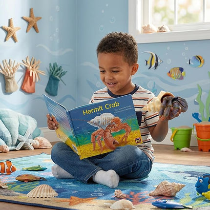 Gemini&Genius Sea Animal Hermit Crab Action Figure Toy for Kids, Soft Rubber Realistic Ocean Crab Educational and Role Play Toys for Kids and Collectors, Great Swimming and Bath Toys (Hermit Crab)