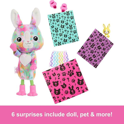 Barbie Chelsea Cutie Reveal Color Dream Series Small Doll & Accessories, Animal Plush Costume & 6 Surprises Including Color Change (Styles May Vary)