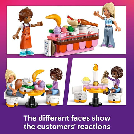 LEGO Friends Restaurant and Cooking School Toy Building Set - Restaurant Pretend Play Set for Kids, Girls and Boys, Ages 8+ - with 4 Minidolls, Cat Figure, and Scooter - Gift Idea for Birthday - 42655