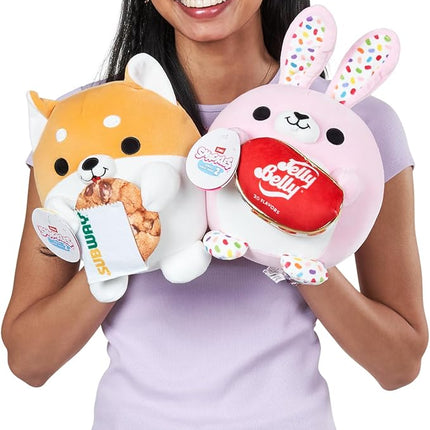 Snackles Series 2 8-inch by ZURU Cuddly Squishy Comfort 8-inch Plush with Licensed Snack Brand Accessory (Bunny&Jelly Belly)