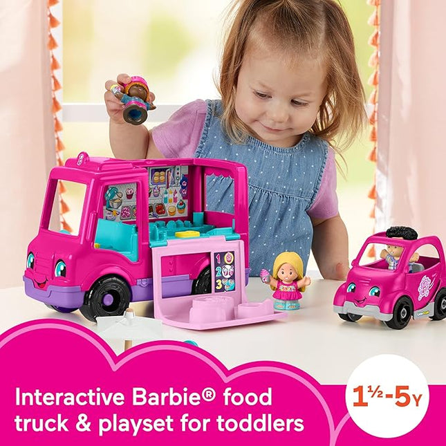 Fisher-Price Little People Barbie Toddler Toy Cupcake Truck Musical Playset with 9 Pieces for Pretend Play Kids Ages 18+ Months (Amazon Exclusive)