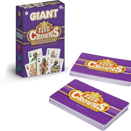 Five Crowns Giant Card Games – Jumbo Playing Cards, Card Game for Kids and Adults, Family Game Night, 5 Suited Rummy Style Card Game, Ages 8+