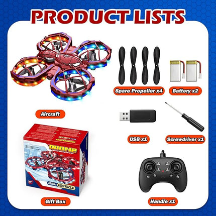 Mini Drones for Kids with Beginners, Kids Drone with Throw to Go, 3 Speeds Mode, 360° Flips, Auto Hovering, Headless Mode, Obstacle Avoidance Function, Birthday Gifts for 3-10 Year Old Boys Girls